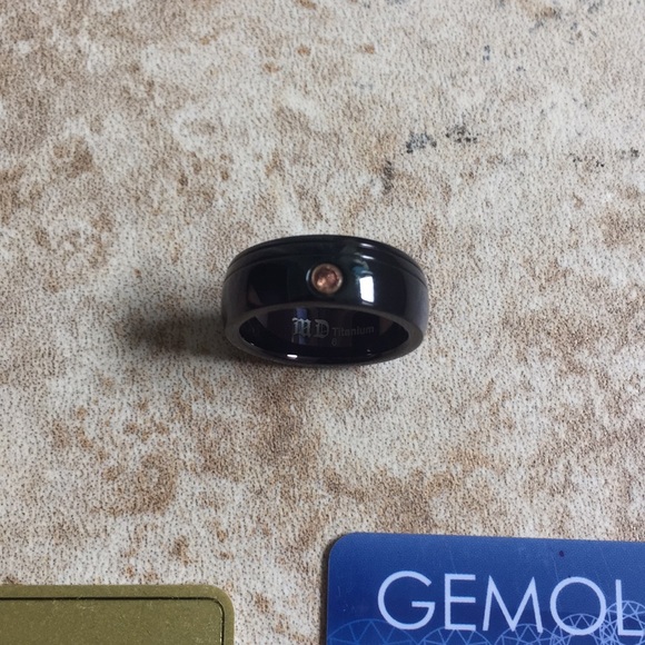 Marcel drucker Black plated titanium ring 6 - Picture 1 of 2